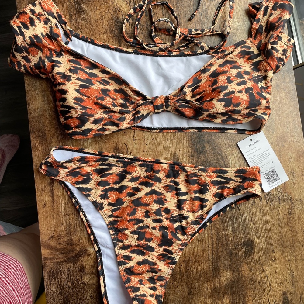 Cheetah Print Bikini - tags attached